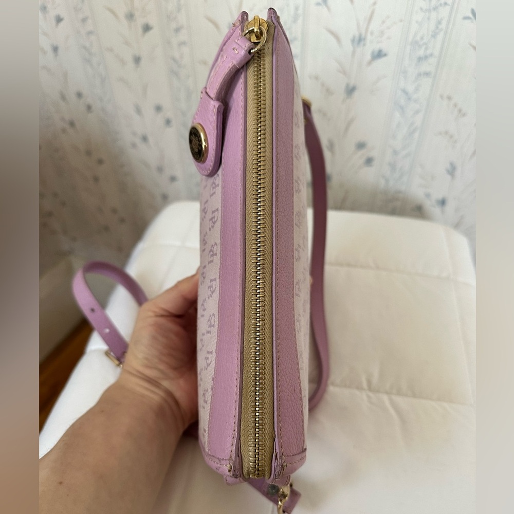 Dooney & Bourke Purple Canvas & Leather Monogram Crossbody - Picture 5 of 16